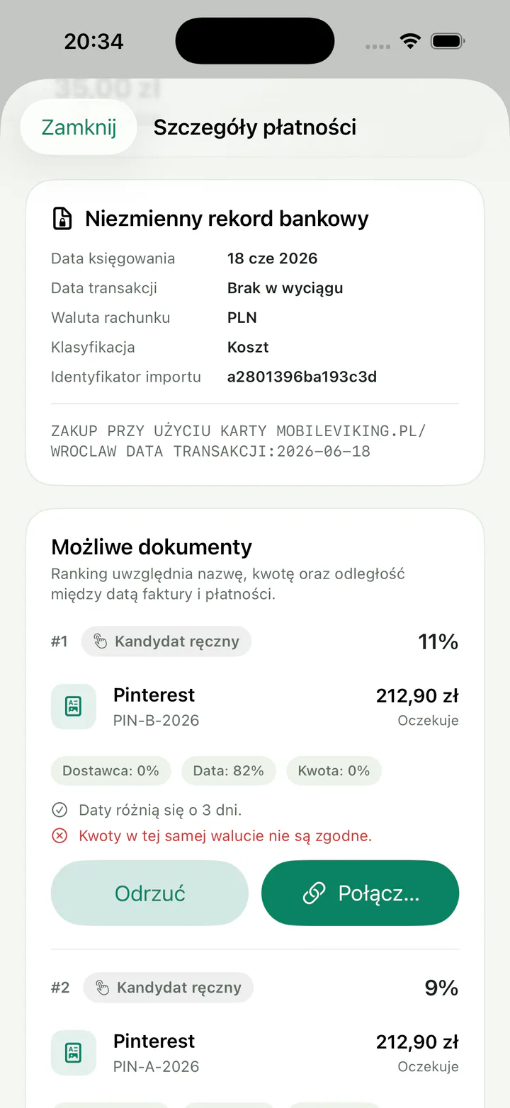 Payment and document matching platform for small businesses — Missing documents, exceptions and a clean accountant handoff 2